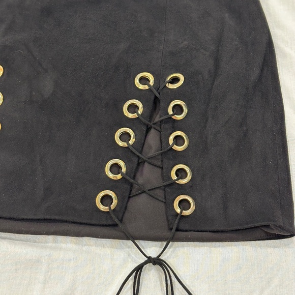 MISTRESS ROCKS 'MASTER' SUEDETTE LACE-UP MINI SKIRT - Picture 7 of 12